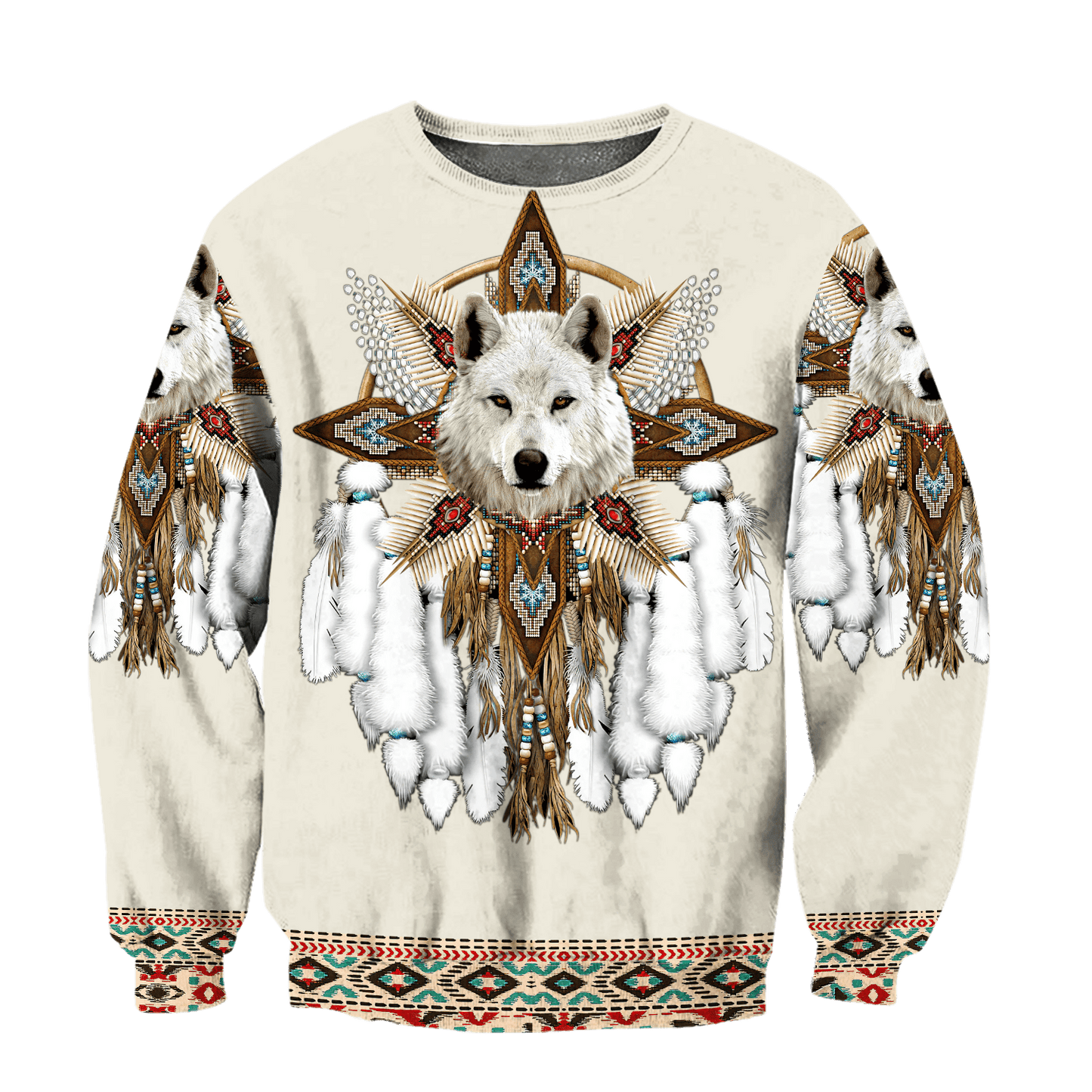 Native Spirit Wolf 3D All Over Printed Unisex Hoodie ML