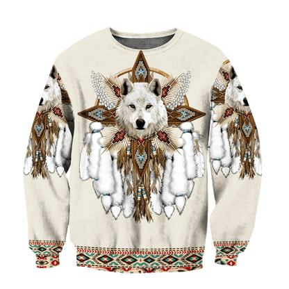 Native Spirit Wolf 3D All Over Printed Unisex Hoodie ML