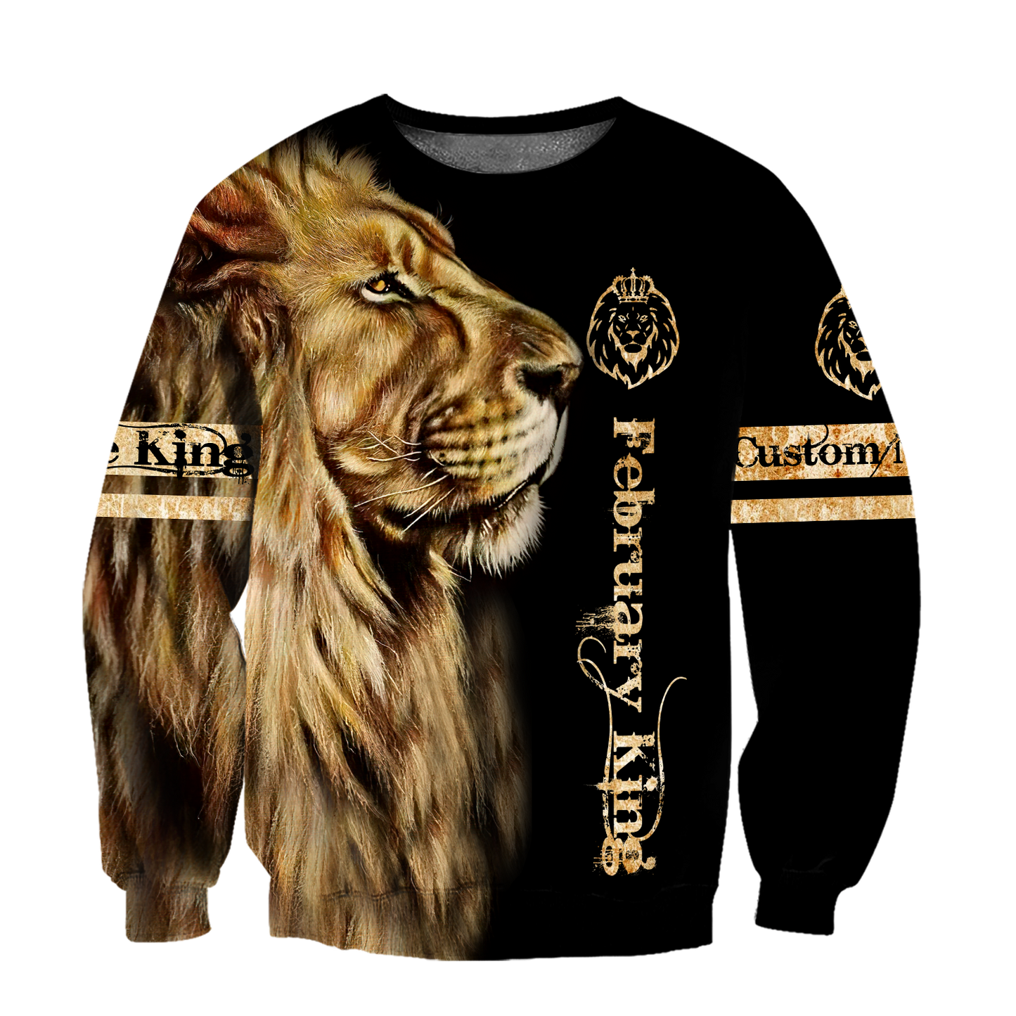 Custom Name February King Lion  3D All Over Printed  Unisex Shirt