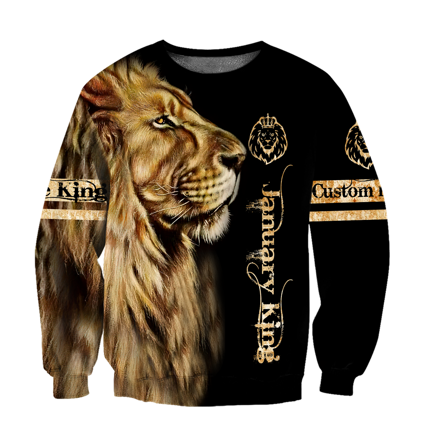 Custom Name January King Lion  3D All Over Printed  Unisex Shirt