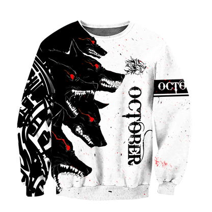 The Dark Wolf October 3D All Over Printed Unisex Deluxe Hoodie ML