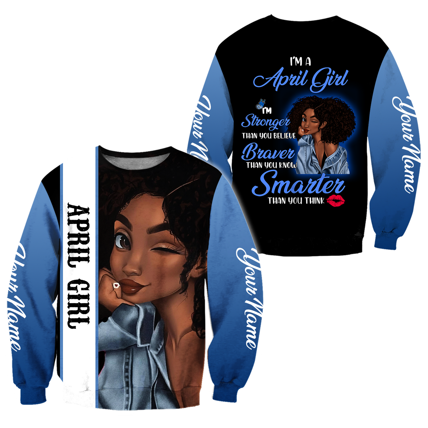 April Girl Customize Name 3D All Over Printed Hoodie