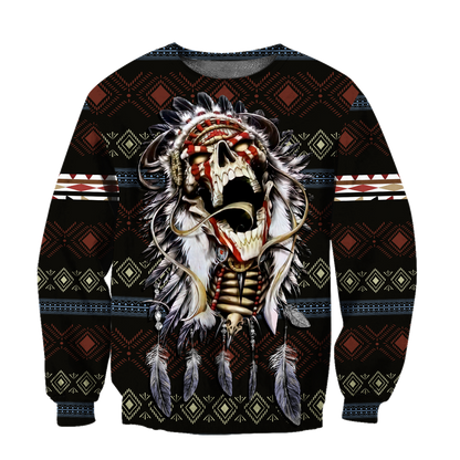 Love skull native 3D all over printed for man and women QB06122002-Apparel-PL8386-Hoodie-S-Vibe Cosy™