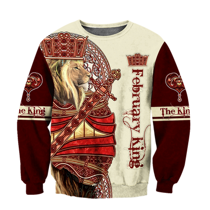 February King Lion 3D All Over Printed  Unisex Shirts