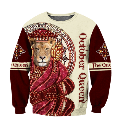 October Lion Queen 3D All Over Printed Shirt for Women