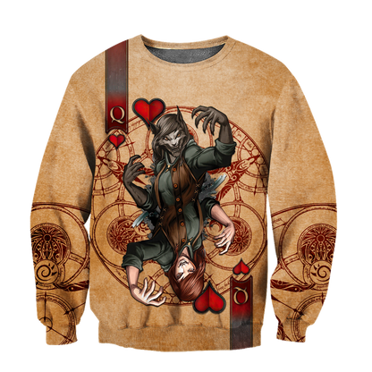 Wolf Poker All Over Printed Unisex Deluxe Hoodie ML