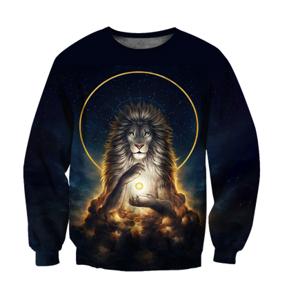 3D Magical Lion God Over Printed Hoodie