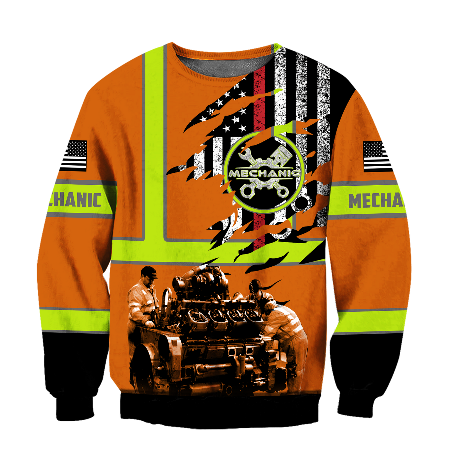All Over Printed Mechanic Hoodie For Men and Women HHT13102006