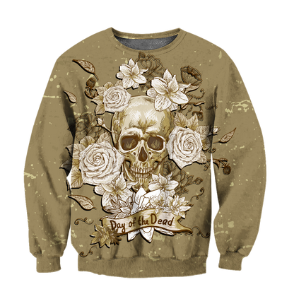 Skull day of the dead 3D all over printed for man and women QB05272003-Apparel-PL8386-Sweatshirt-S-Vibe Cosy™