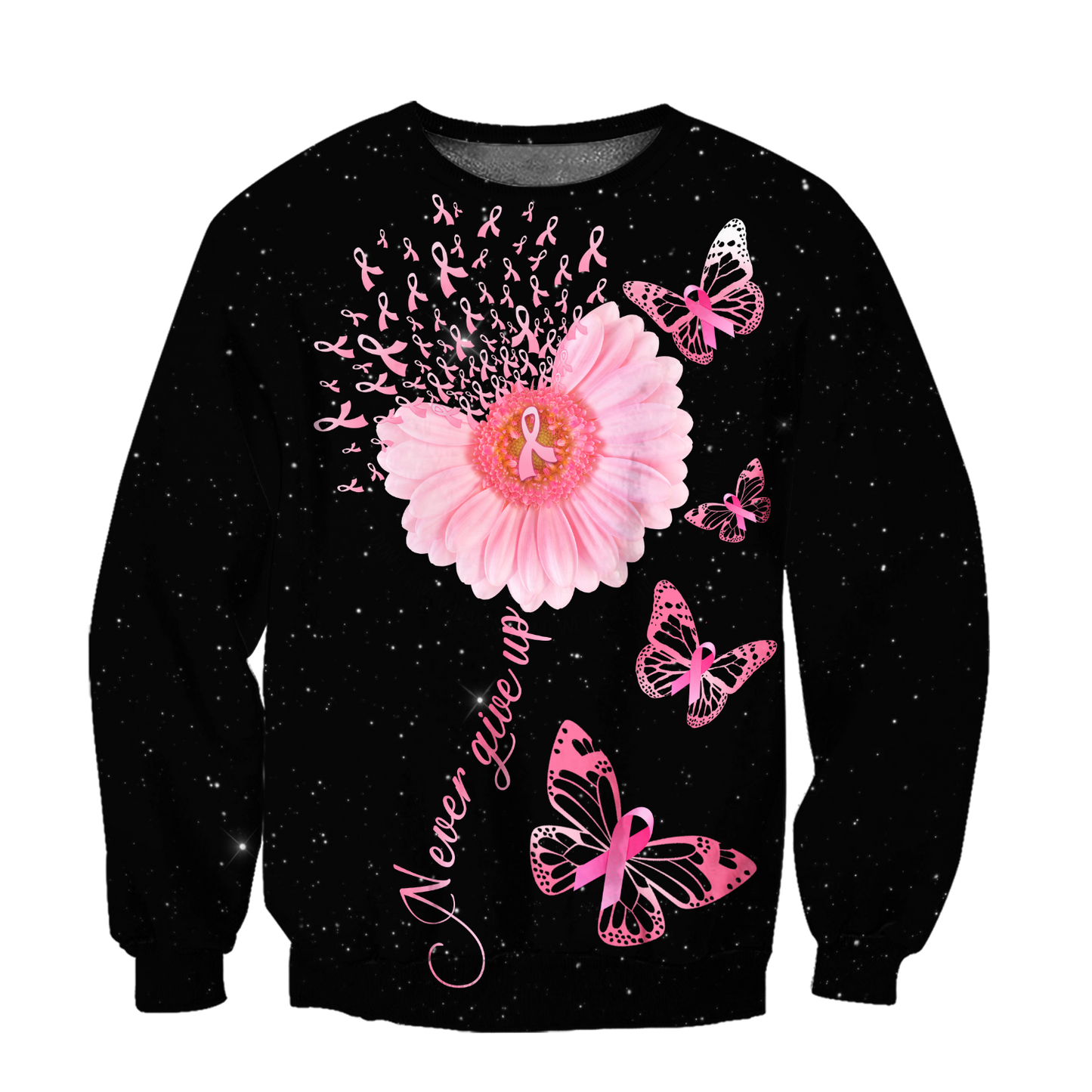 Breast Cancer-Never Give Up 3D All Over Printed Shirts For Men and Women DQB07212008-Apparel-TA-Hoodie-S-Vibe Cosy™