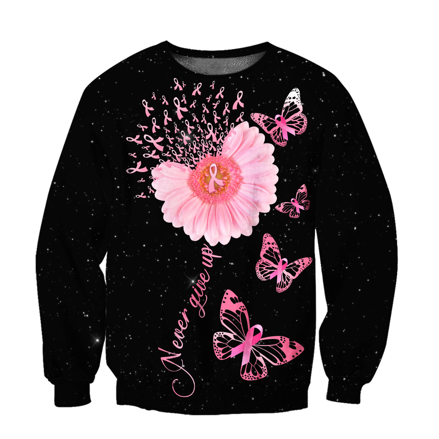 Breast Cancer-Never Give Up 3D All Over Printed Shirts For Men and Women DQB07212008-Apparel-TA-Hoodie-S-Vibe Cosy™
