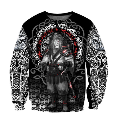 The Lion Warrior Tattoo 3D All Over Print Hoodie