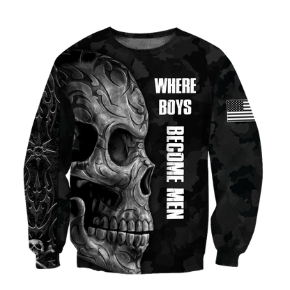 Love Skull tattoos balck 3D all over printed for man and women QB06062002-Apparel-PL8386-Sweatshirt-S-Vibe Cosy™