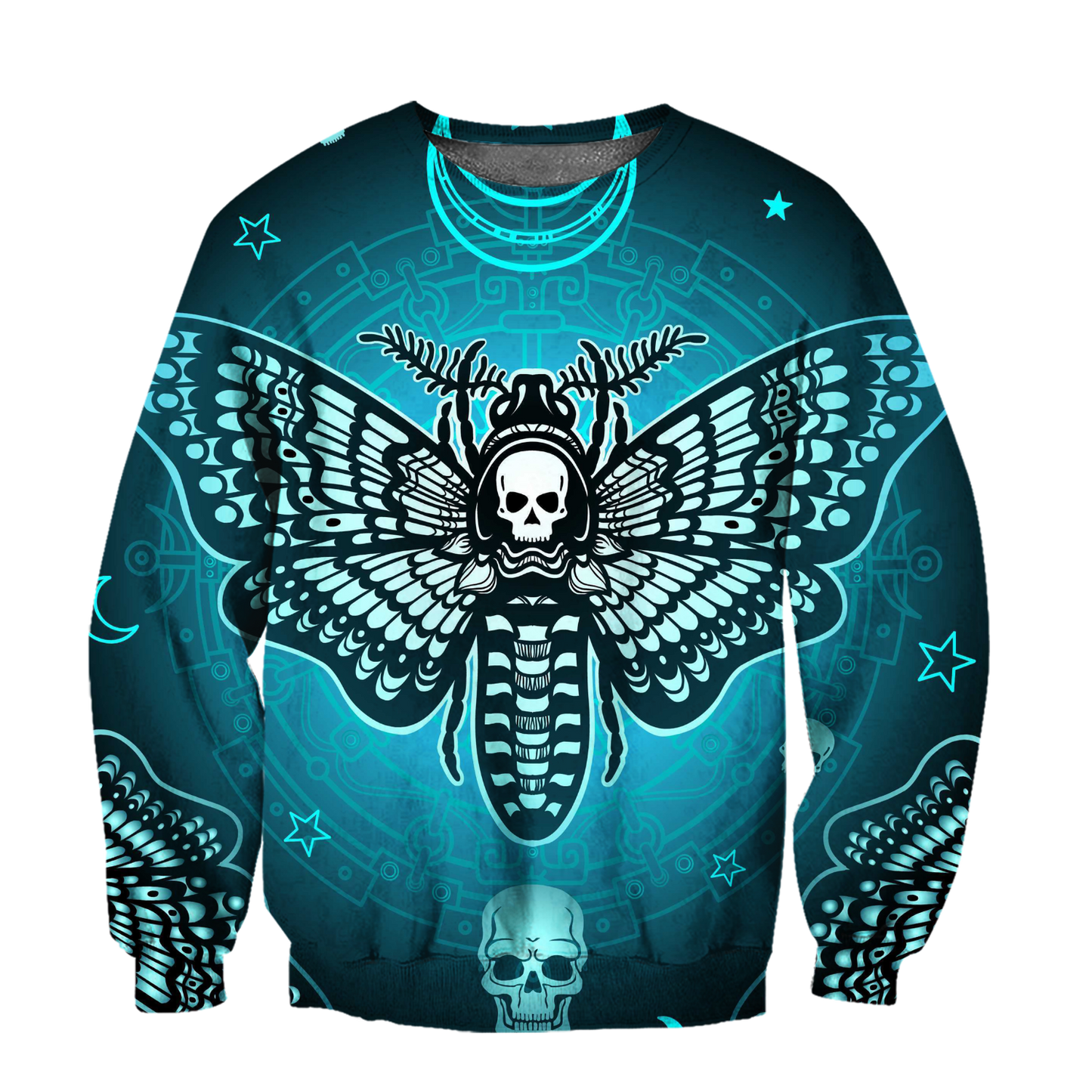 Butterfly Love Skull 3D all over printed for man and women QB05192005-Apparel-PL8386-Sweatshirt-S-Vibe Cosy™