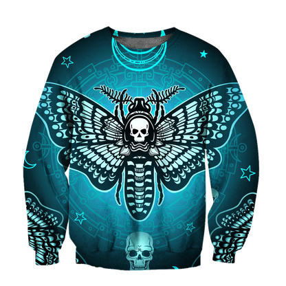 Butterfly Love Skull 3D all over printed for man and women QB05192005-Apparel-PL8386-Sweatshirt-S-Vibe Cosy™