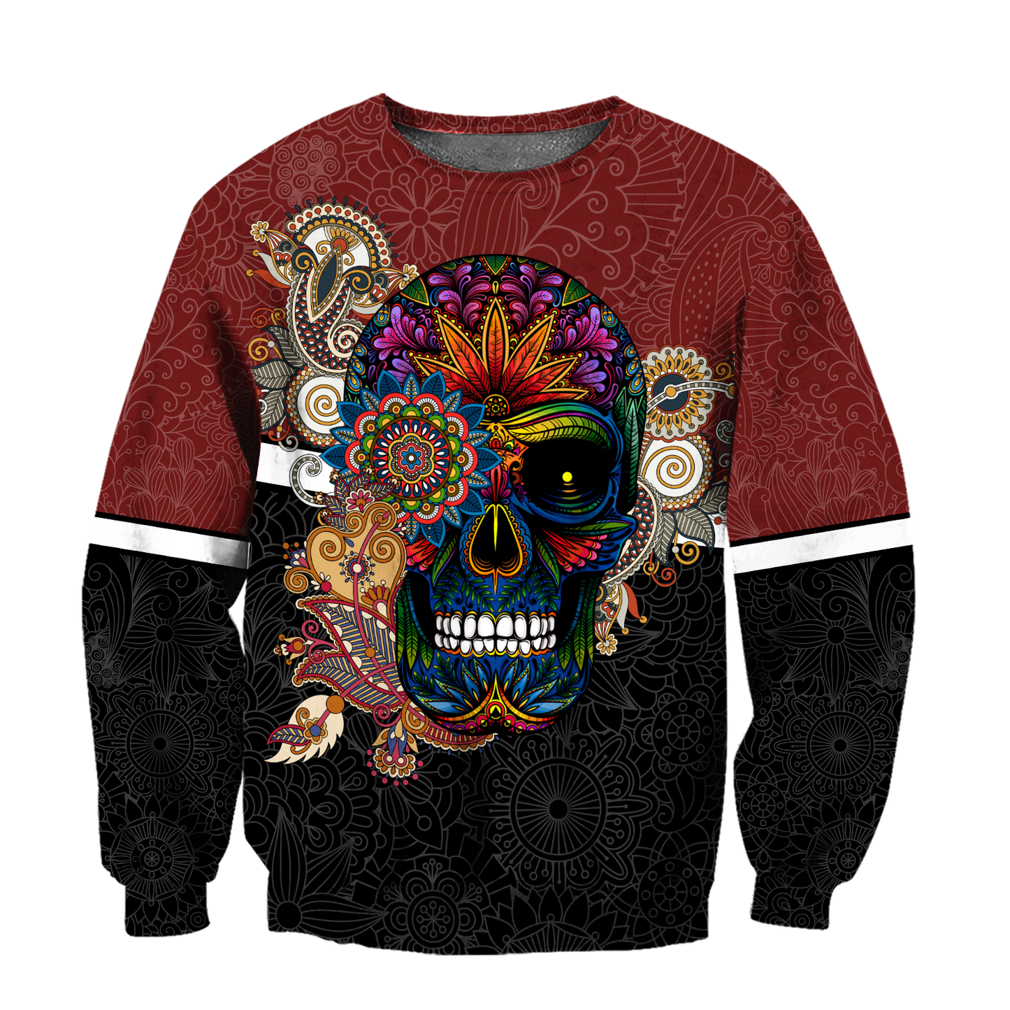 Love Sugar Skull 3D all over printed for man and women QB05122003-Apparel-PL8386-Sweatshirt-S-Vibe Cosy™