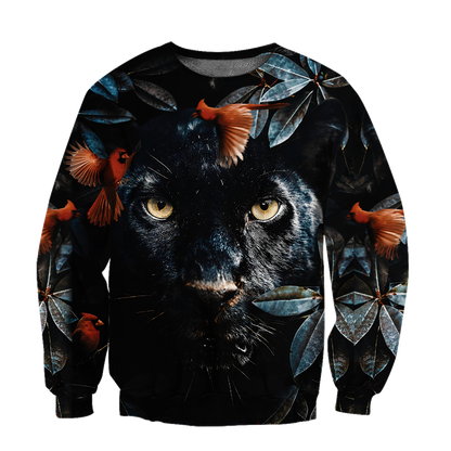 Flower Black Panther Over Printed Hoodie