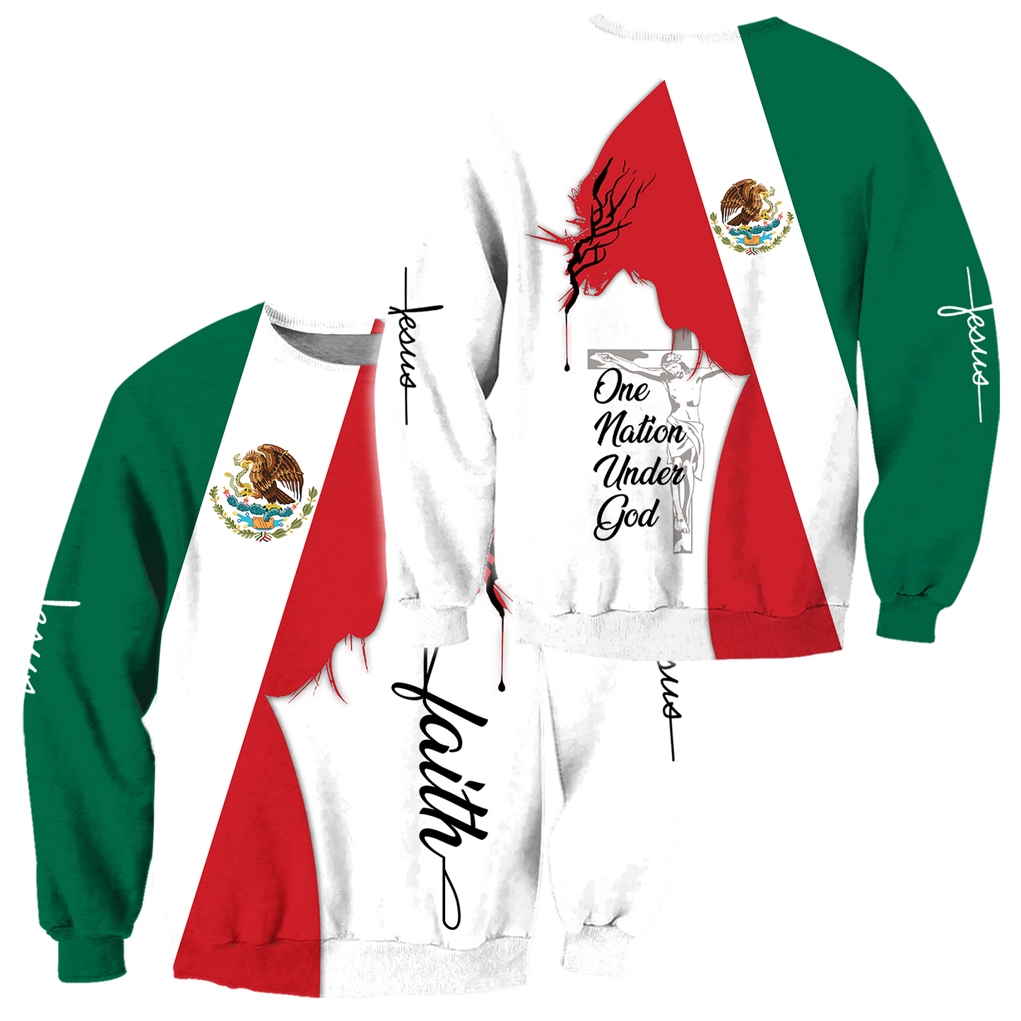 One Nation Under God Mexican Jesus 3D All Over Printed Shirts DQB10092002