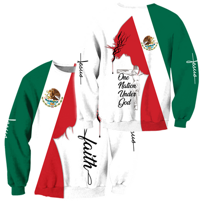 One Nation Under God Mexican Jesus 3D All Over Printed Shirts DQB10092002