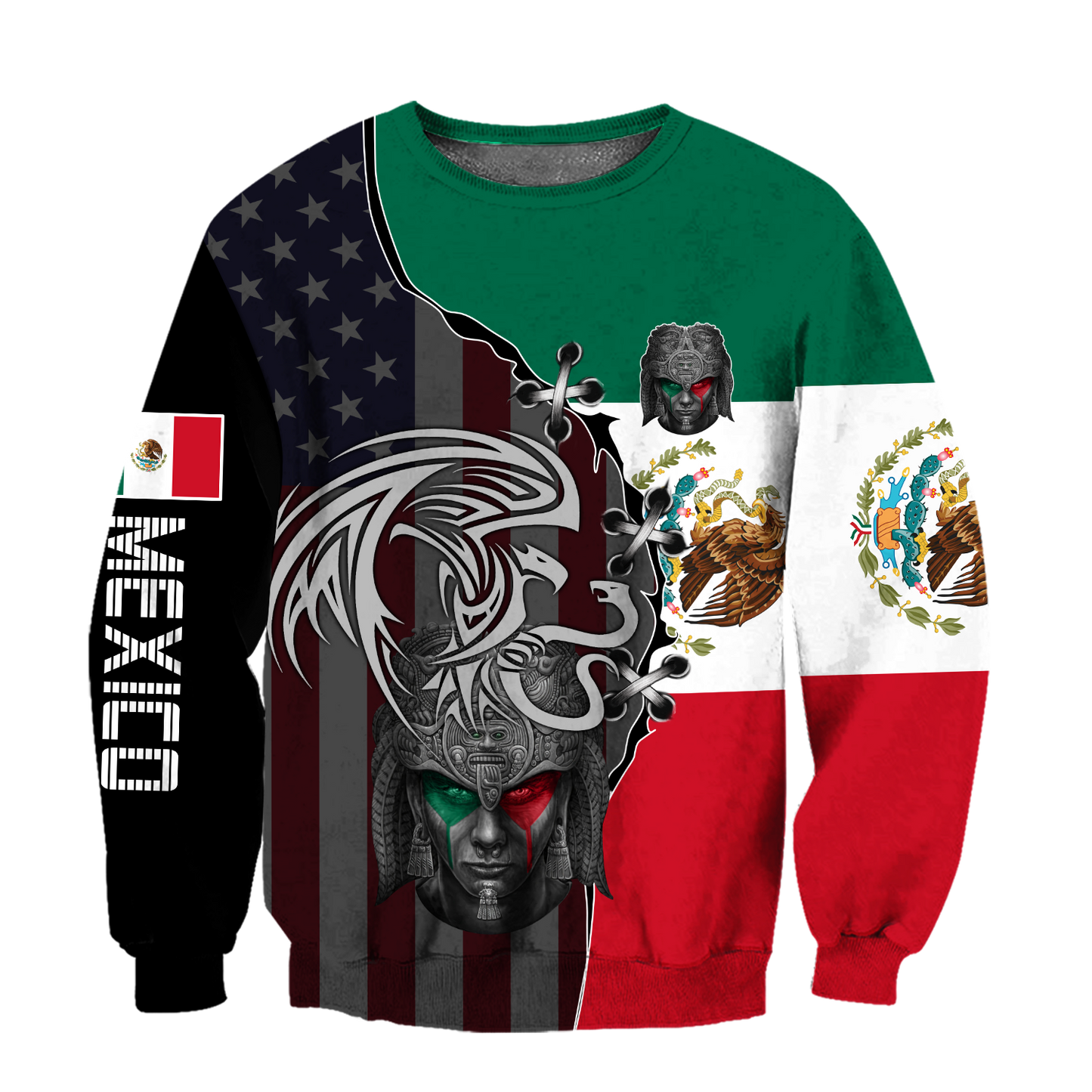 Mexican Aztec & Coat Of Arms 3D All Over Printed Hoodie Shirt Limited by SUN QB06232007
