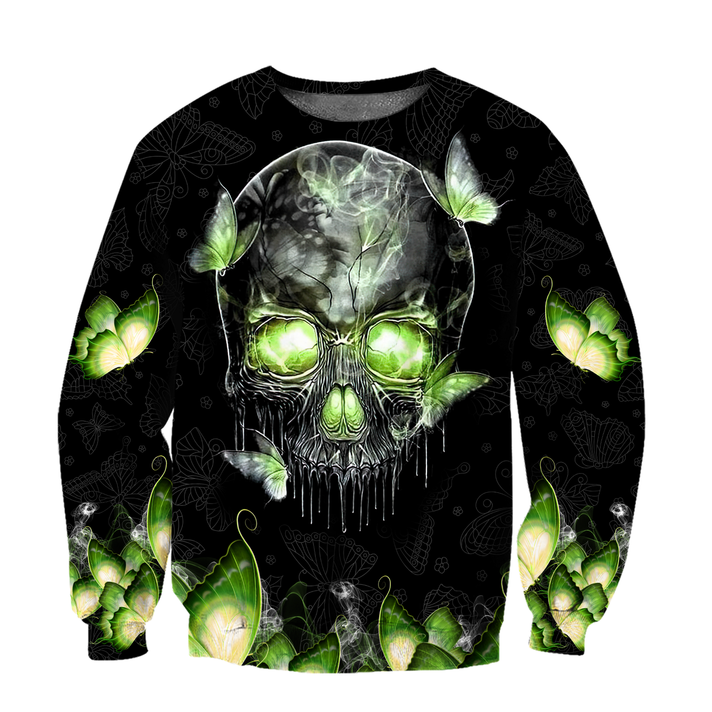 Butterfly Love Skull red 3D all over printed for man and women QB06152001-Apparel-PL8386-Sweatshirt-S-Vibe Cosy™