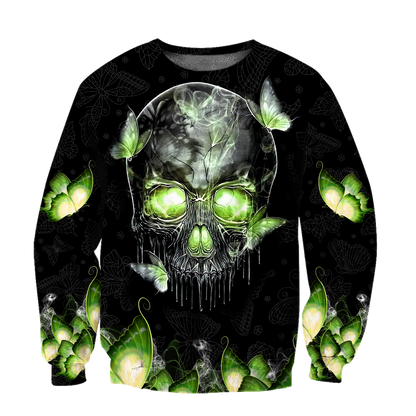 Butterfly Love Skull red 3D all over printed for man and women QB06152001-Apparel-PL8386-Sweatshirt-S-Vibe Cosy™