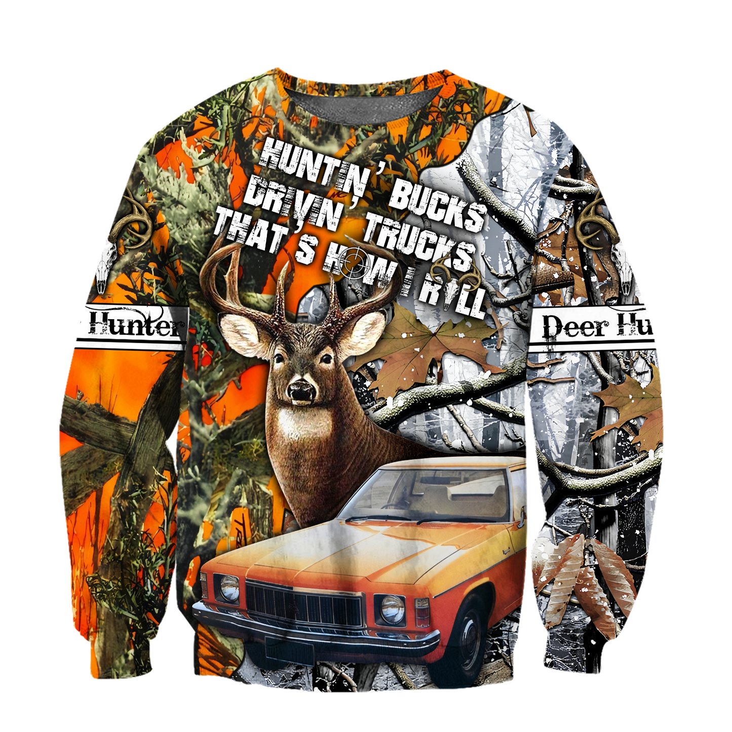 Hunting Bucks and Driving Trucks 3D All Over Print Hoodie DQB09242001