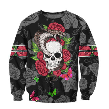 Snake Love Skull 3D all over printed for man and women QB05312003-Apparel-PL8386-Sweatshirt-S-Vibe Cosy™