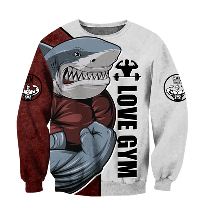 Gym shark 3d all over printed for man and women QB05292002-Apparel-PL8386-Sweatshirt-S-Vibe Cosy™