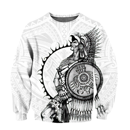 Mexican Aztec Warrior 3D All Over Printed Shirts DQB07162001-Apparel-TA-Sweatshirts-S-Vibe Cosy™