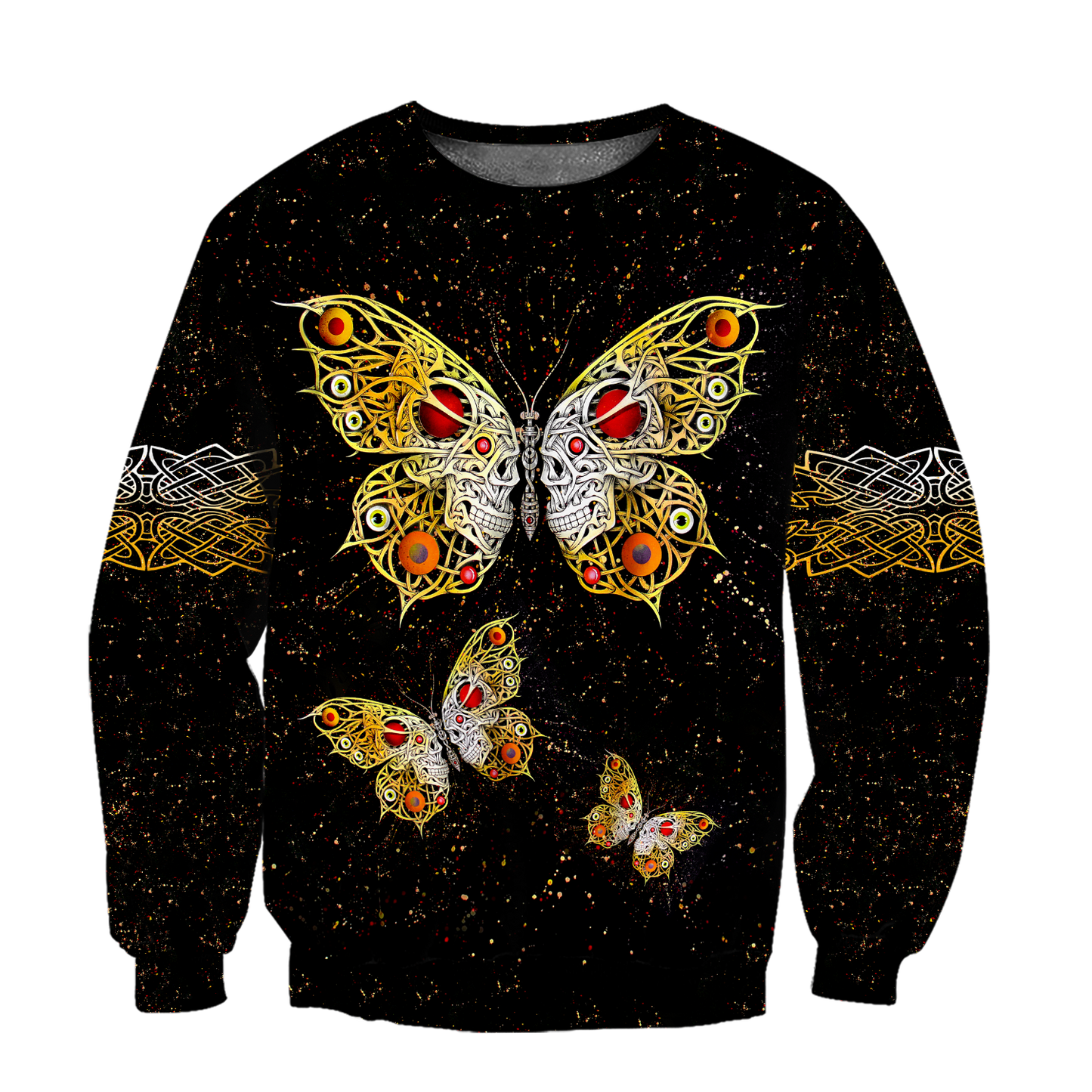 Butterfly Love Skull 3D all over printed for man and women QB05202001-Apparel-PL8386-Sweatshirt-S-Vibe Cosy™