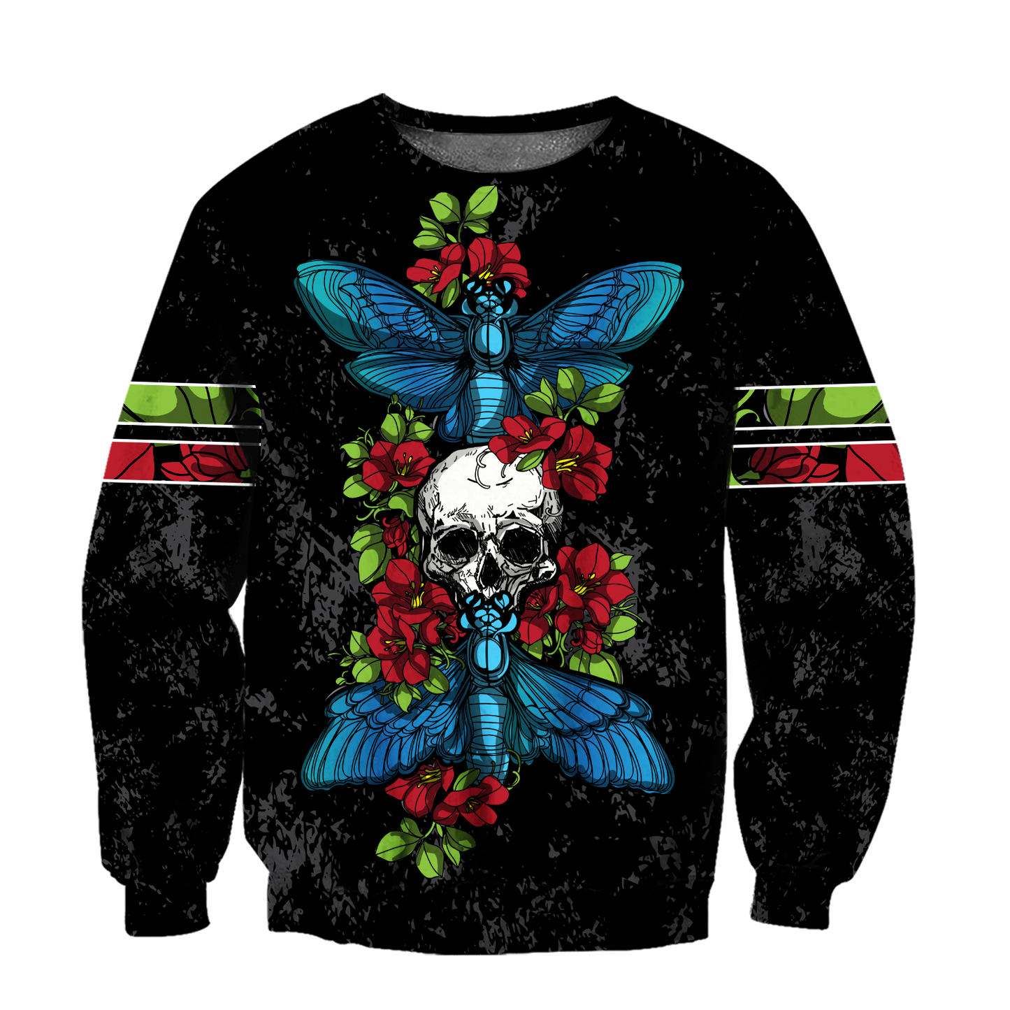 Butterfly Love Skull 3D all over printed for man and women QB05192001-Apparel-PL8386-Sweatshirt-S-Vibe Cosy™