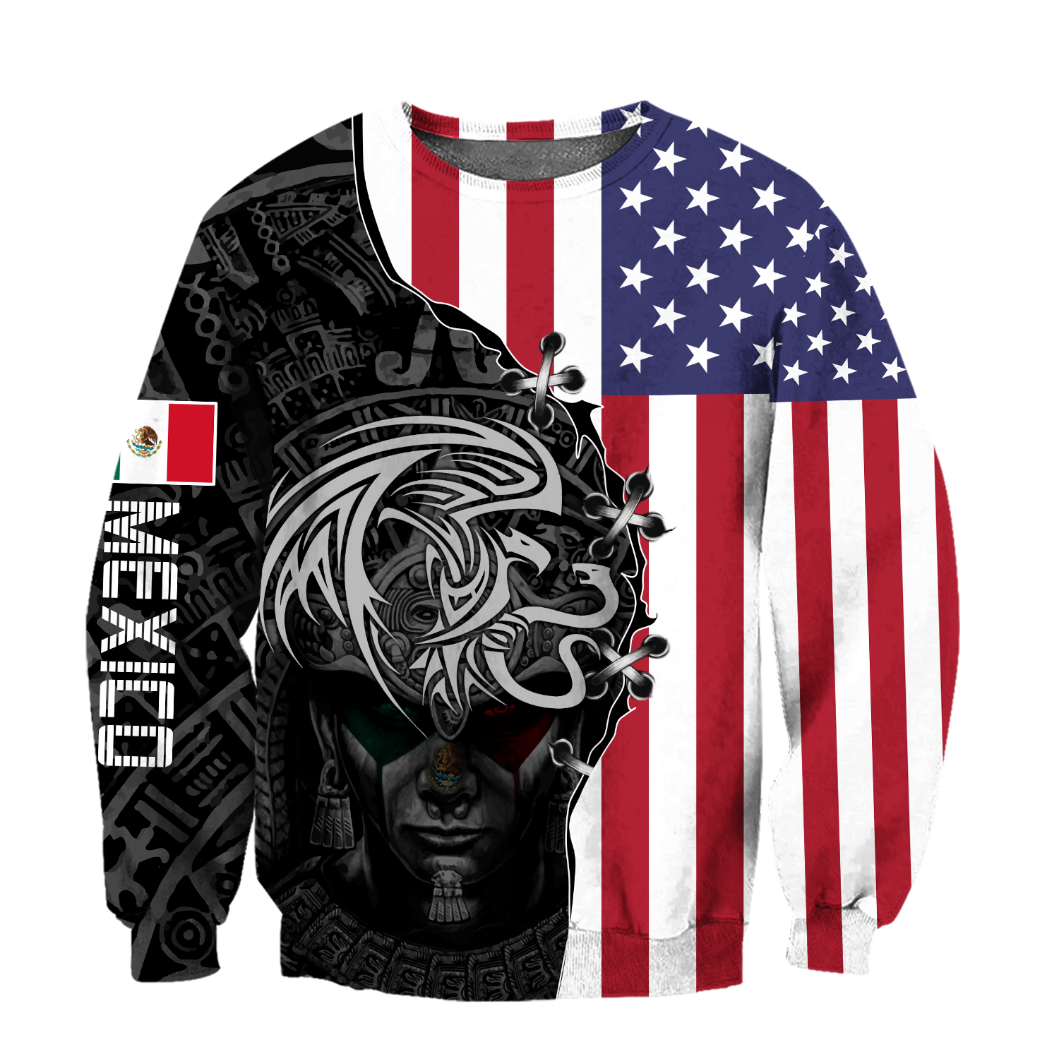Mexico- US 3D All Over Printed Shirts For Men and Women-Apparel-TA-Hoodie-S-Vibe Cosy™