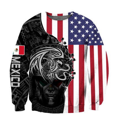 Mexico- US 3D All Over Printed Shirts For Men and Women-Apparel-TA-Hoodie-S-Vibe Cosy™