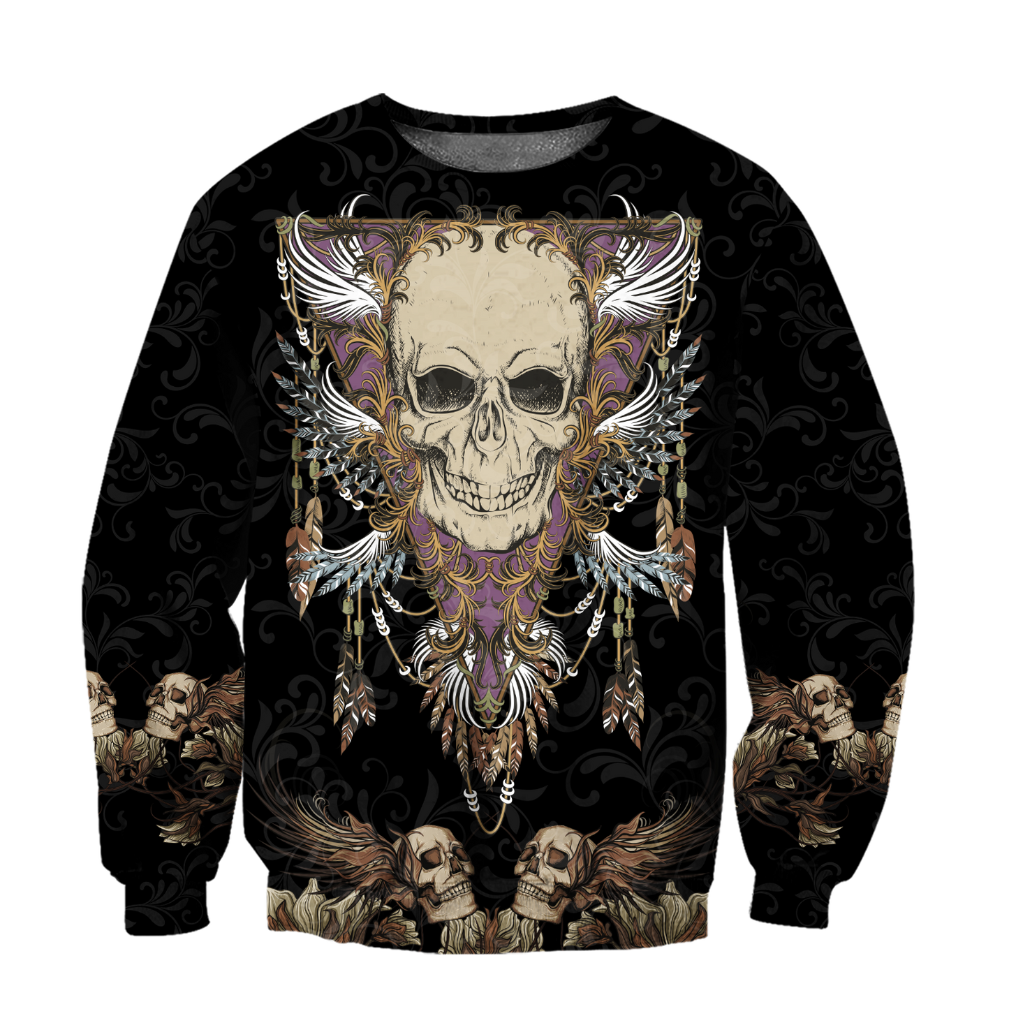 Love Skull 3D all over printed for man and women QB06102003-Apparel-PL8386-Sweatshirt-S-Vibe Cosy™