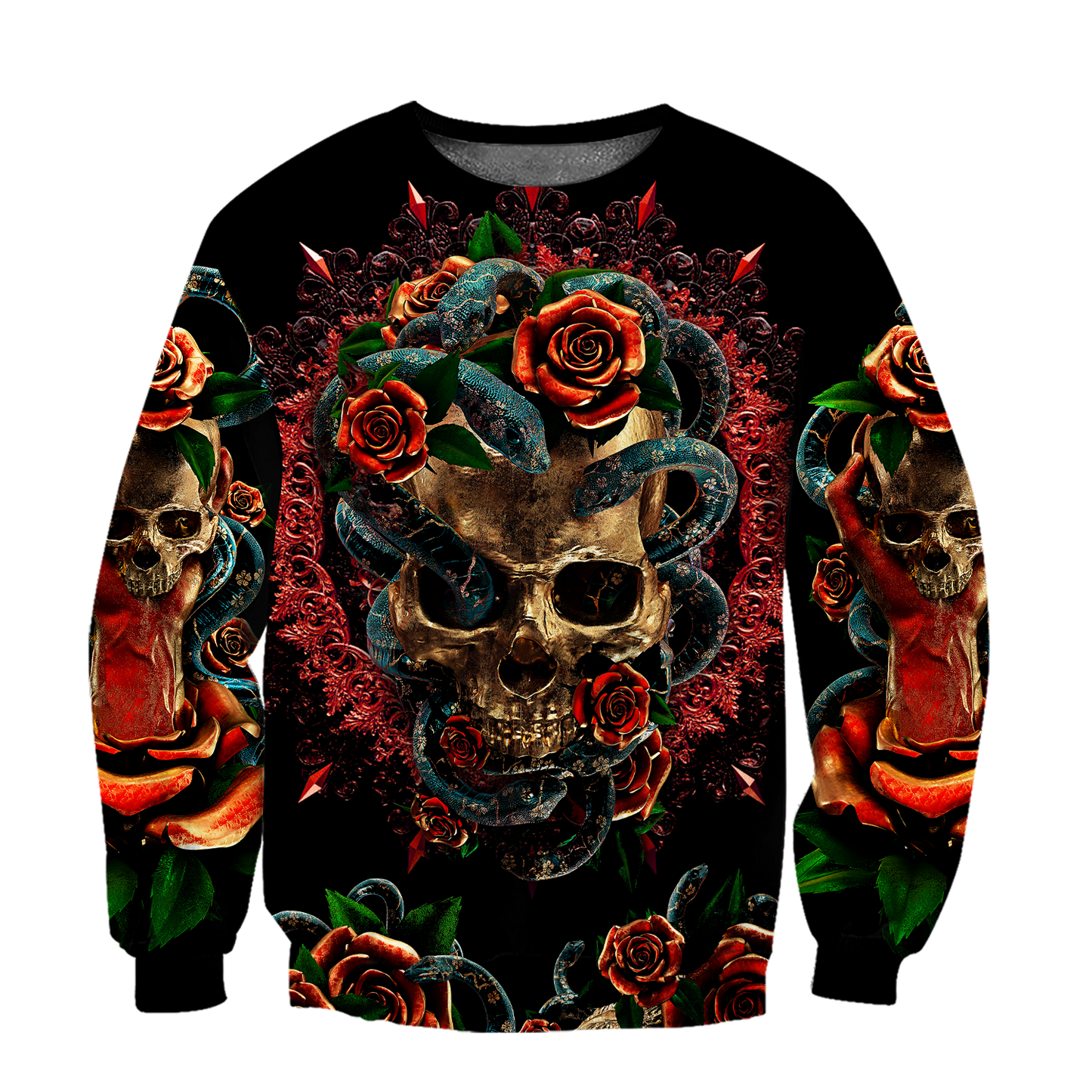 Love Skull red 3D all over printed for man and women QB06052002-Apparel-PL8386-Sweatshirt-S-Vibe Cosy™