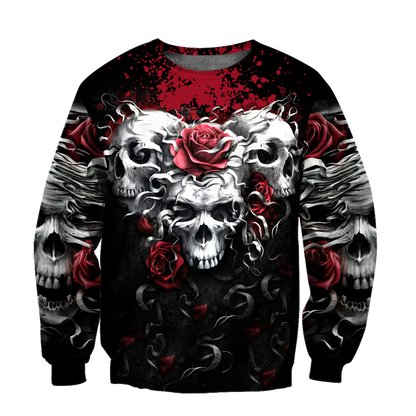 Unique Skulls And Roses Hoodie For Men And Women MEI