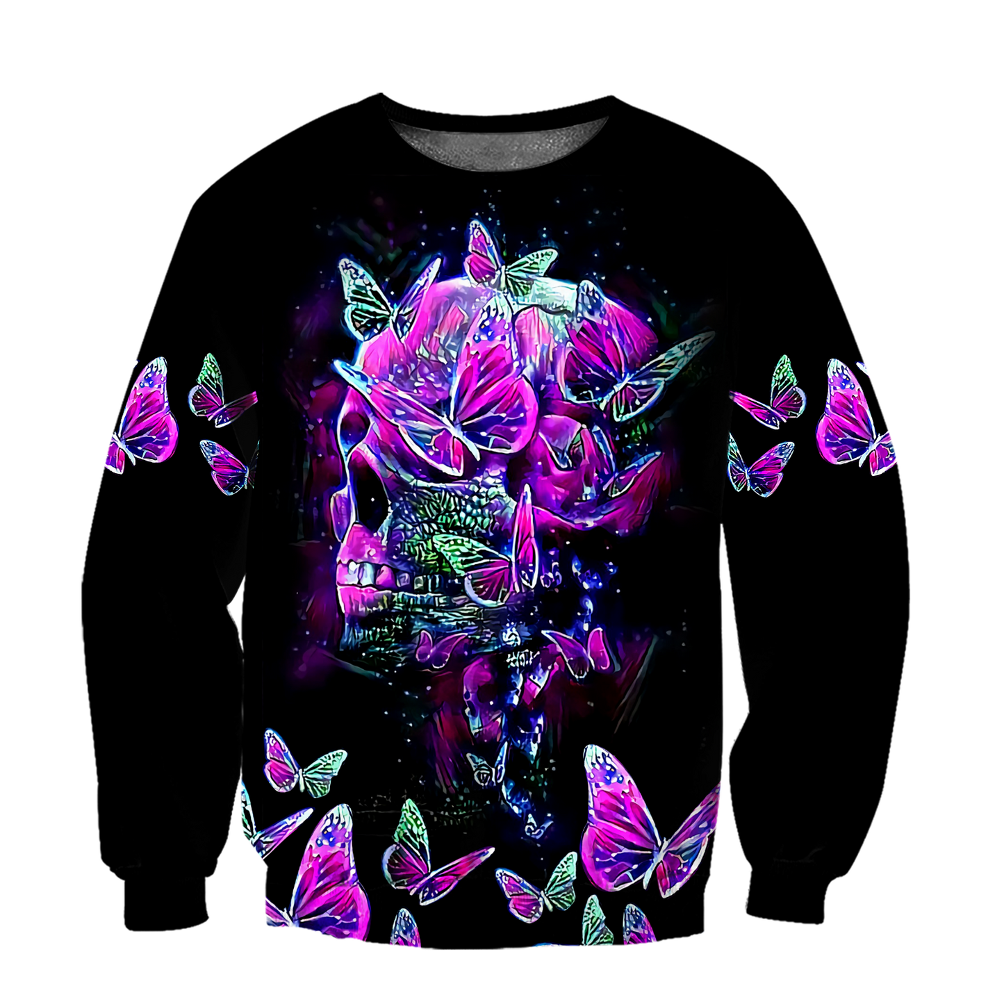 Butterfly Love Skull 3D all over printed for man and women-Apparel-PL8386-Hoodie-S-Vibe Cosy™