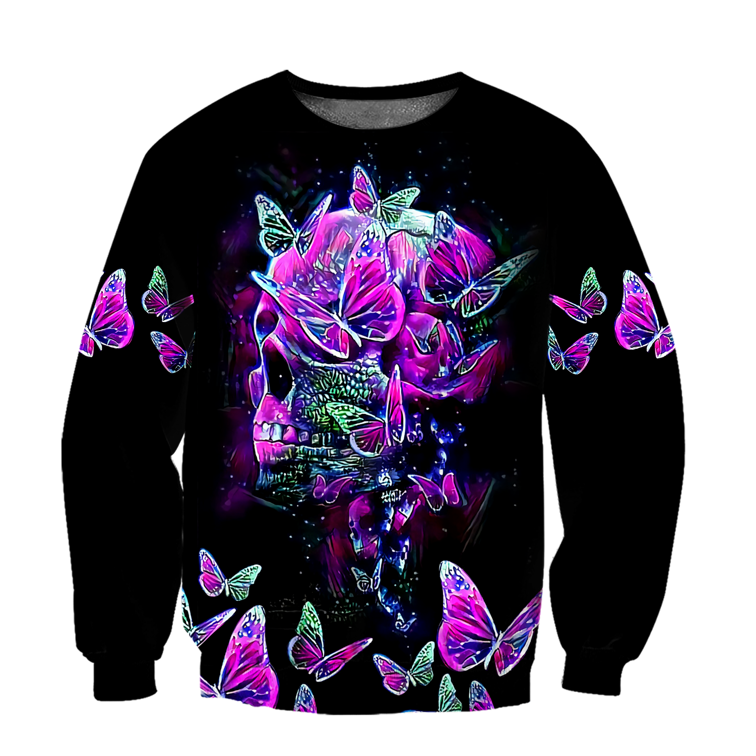 Butterfly Love Skull 3D all over printed for man and women-Apparel-PL8386-Hoodie-S-Vibe Cosy™