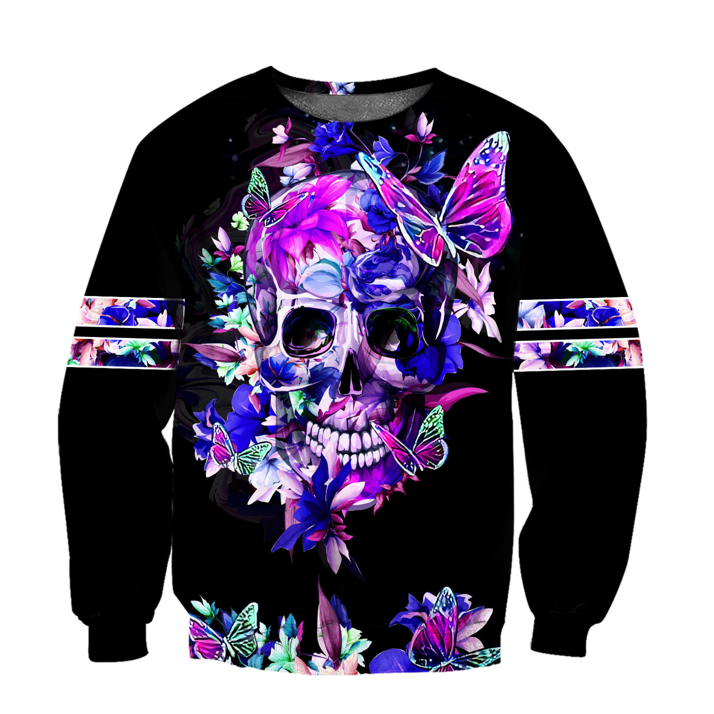 Butterfly Love Skull 3D all over printed for man and women QB05252002-Apparel-PL8386-Sweatshirt-S-Vibe Cosy™