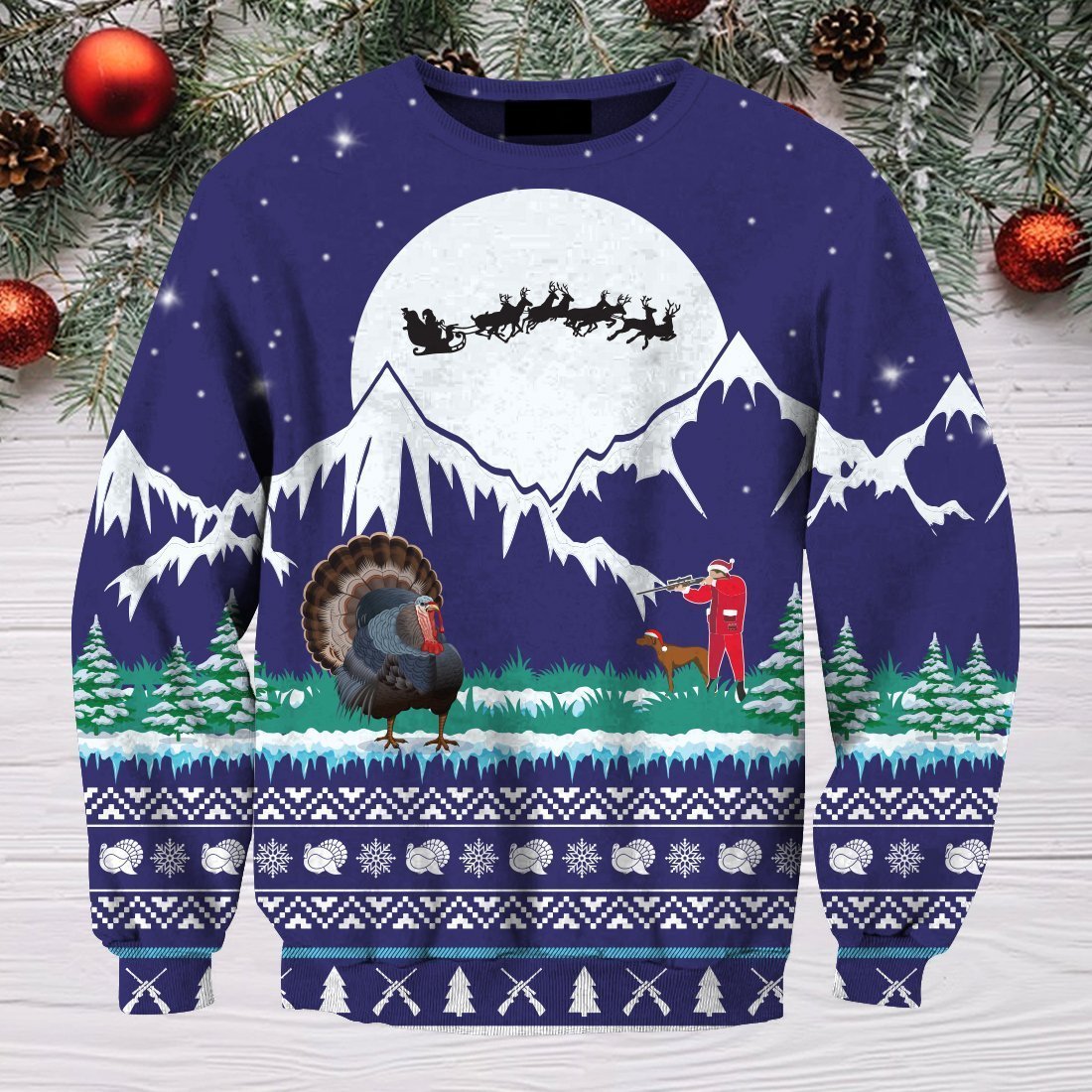 3D All Over Print Hunting Turkey Christmas Hoodie-Apparel-HD09-Sweat Shirt-S-Vibe Cosy™