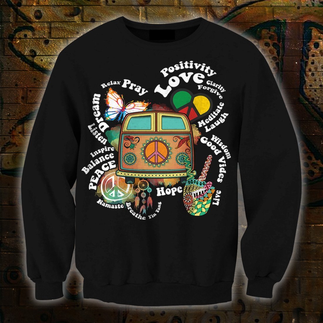 3D All Over Print Hippie Quotes Hoodie-Apparel-HD09-Sweat Shirt-S-Vibe Cosy™