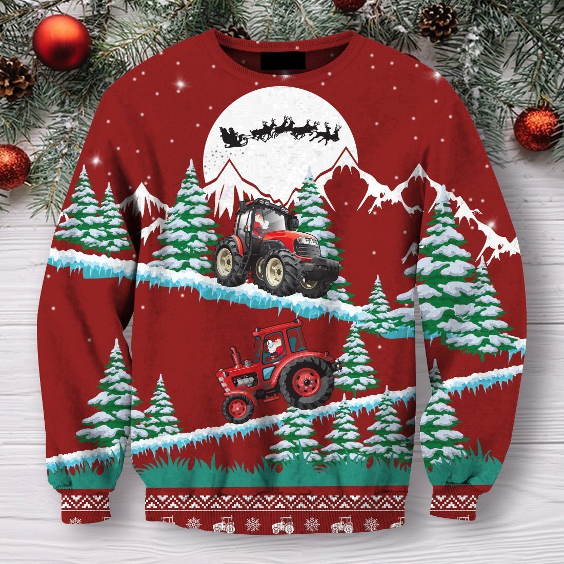 3D All Over Print Christmas Tractor Hoodie-Apparel-HD09-Sweat Shirt-S-Vibe Cosy™