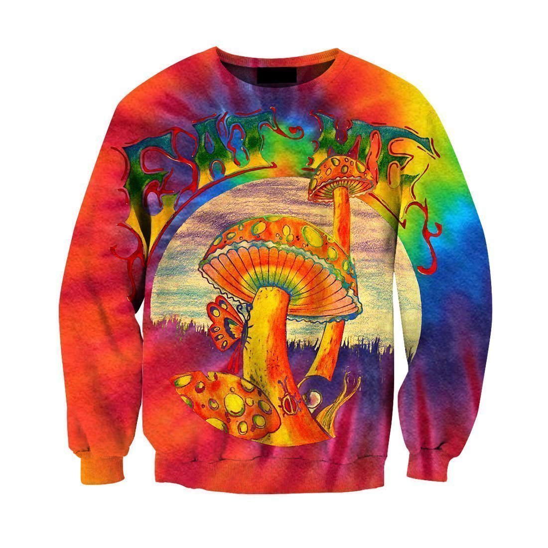 Hippie Mushroom all over-Apparel-NTH-Sweat Shirt-S-Vibe Cosy™