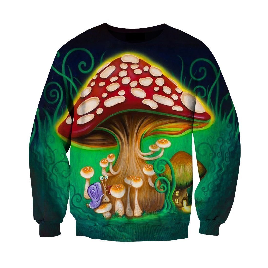 Trippy Mushroom Painting Shirts-Apparel-NTH-Sweat Shirt-S-Vibe Cosy™