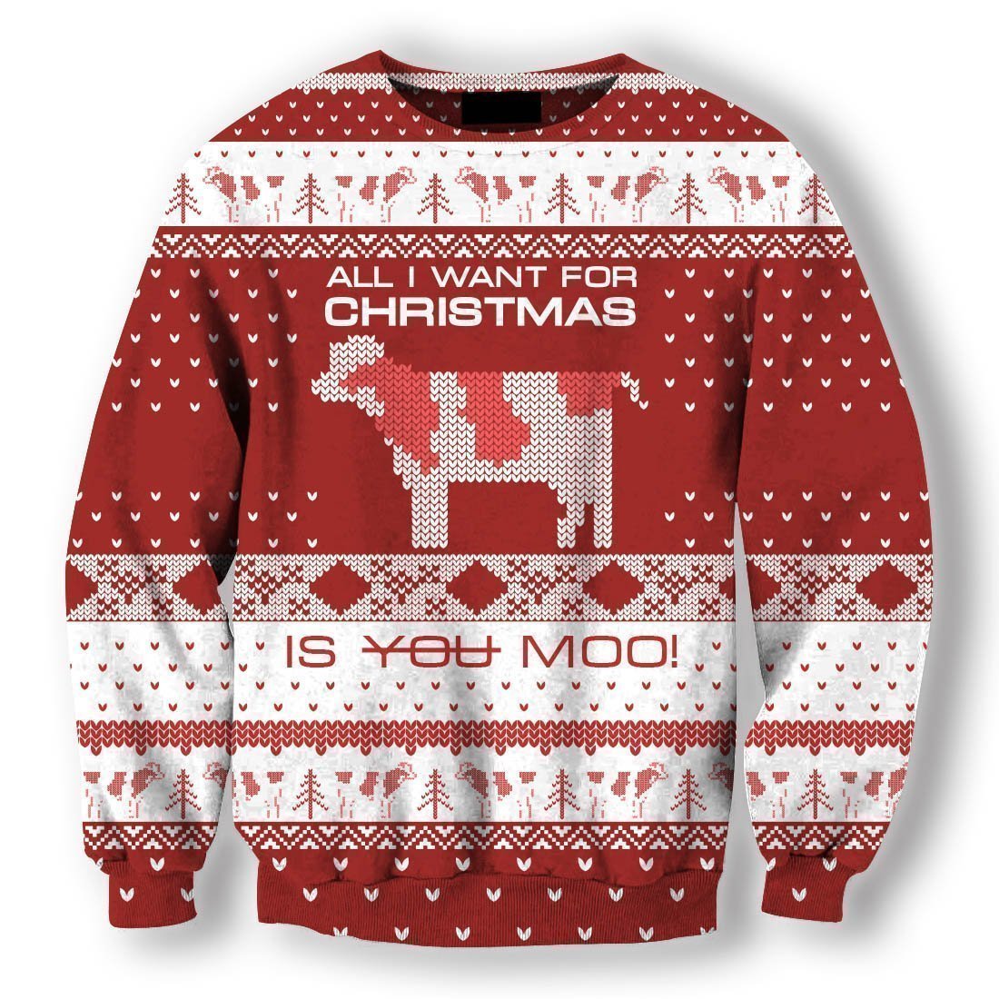 All I Want For Christmas Is You Moo! Clothes-Apparel-HD09-Sweat Shirt-S-Vibe Cosy™