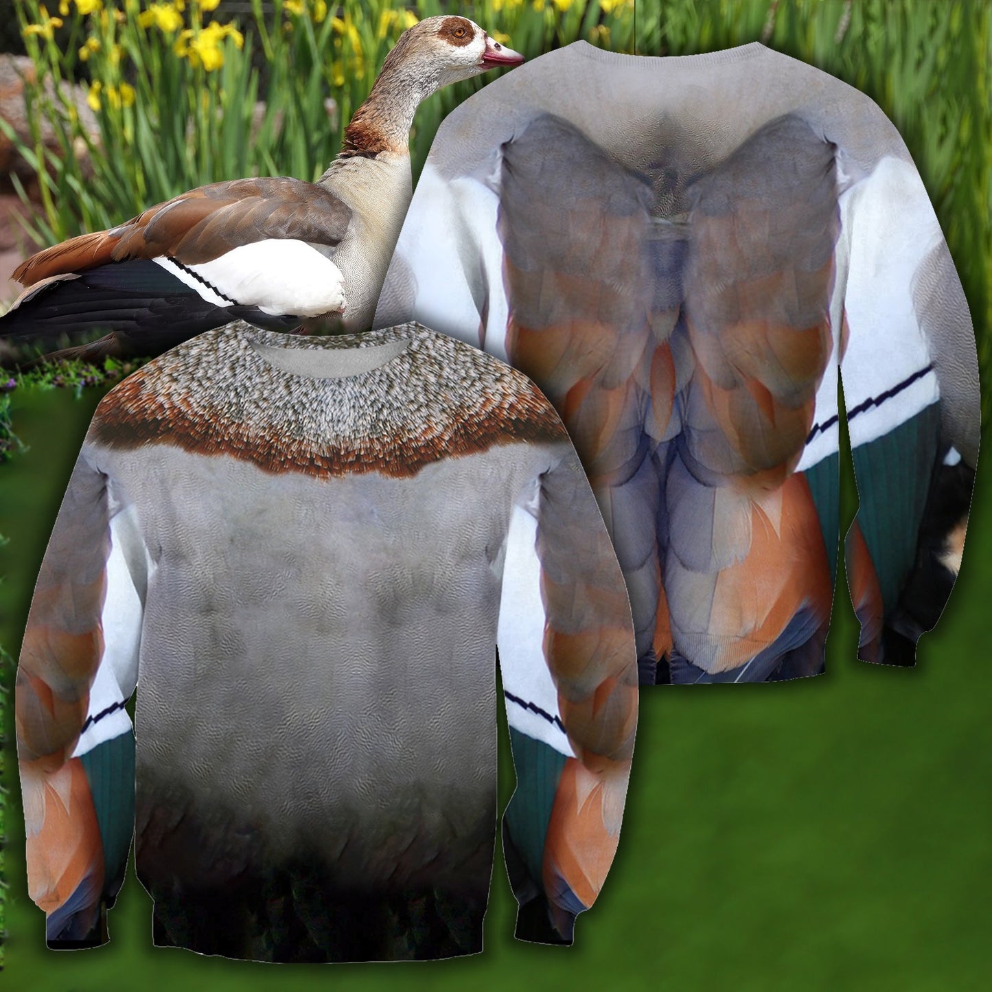 All Over Printed Blue-necked duck Shirts-Apparel-HP Arts-Sweatshirt-S-Vibe Cosy™
