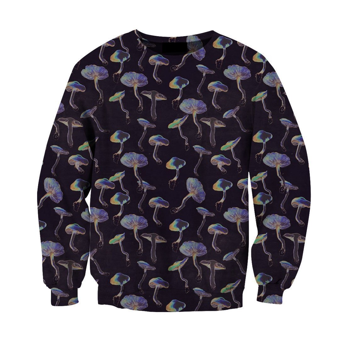 3D All Over Print Black Backgroud Mushroom-Apparel-NTH-Sweat Shirt-S-Vibe Cosy™