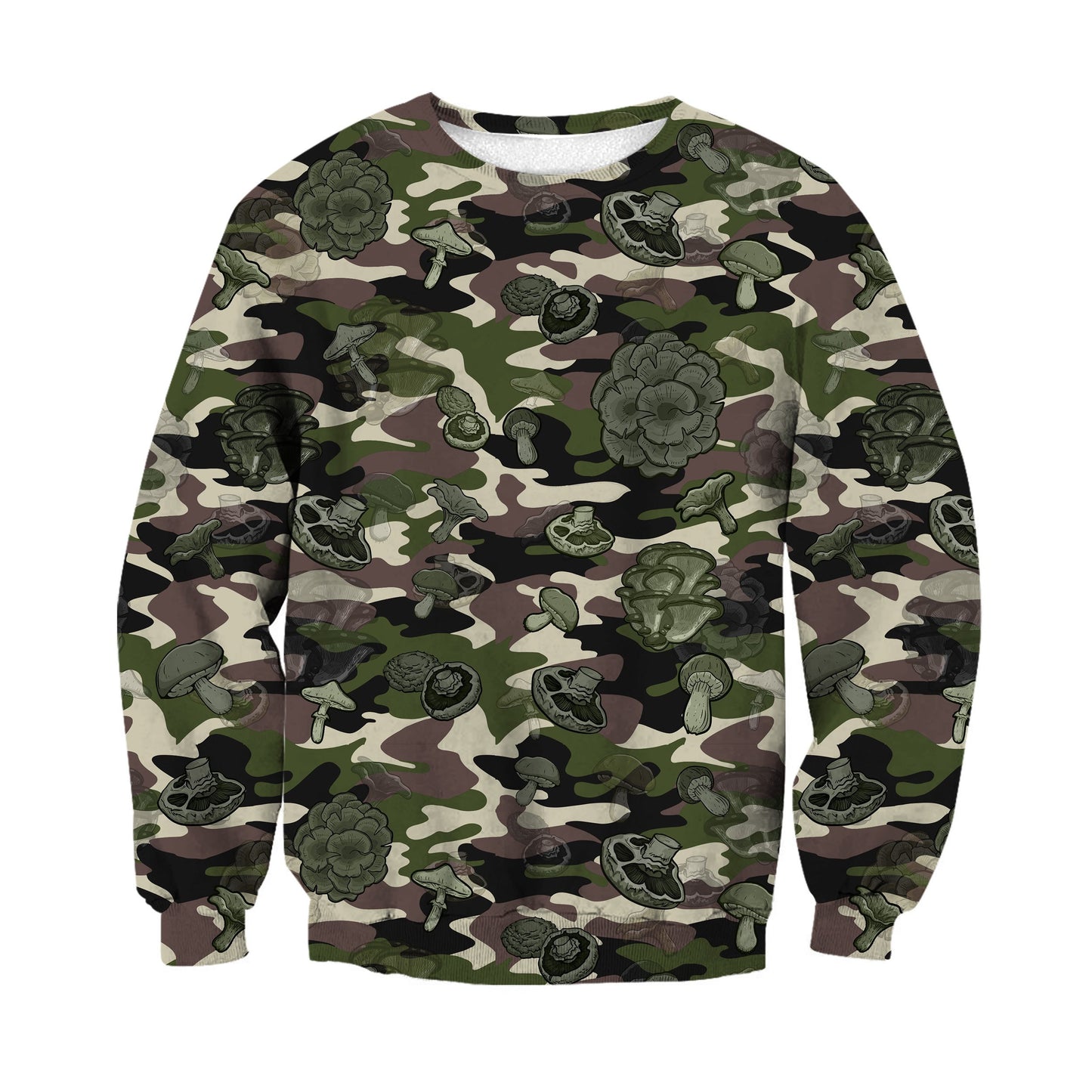 Camo Pants Mushrooms Hoodie-Apparel-NTH-Sweat Shirt-S-Vibe Cosy™