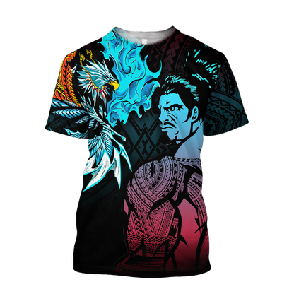 Amazing Polynesian Warrior 3D Tattoo Unisex Deluxe Hoodie ML